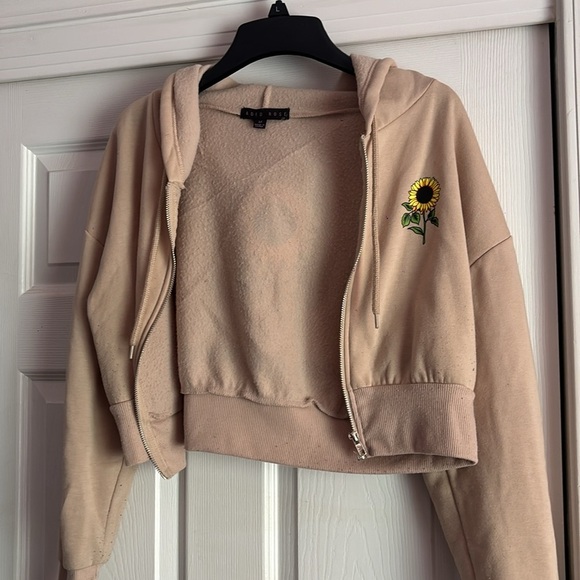 Faded Rose Beige Cropped Jacket Size M - Picture 3 of 4